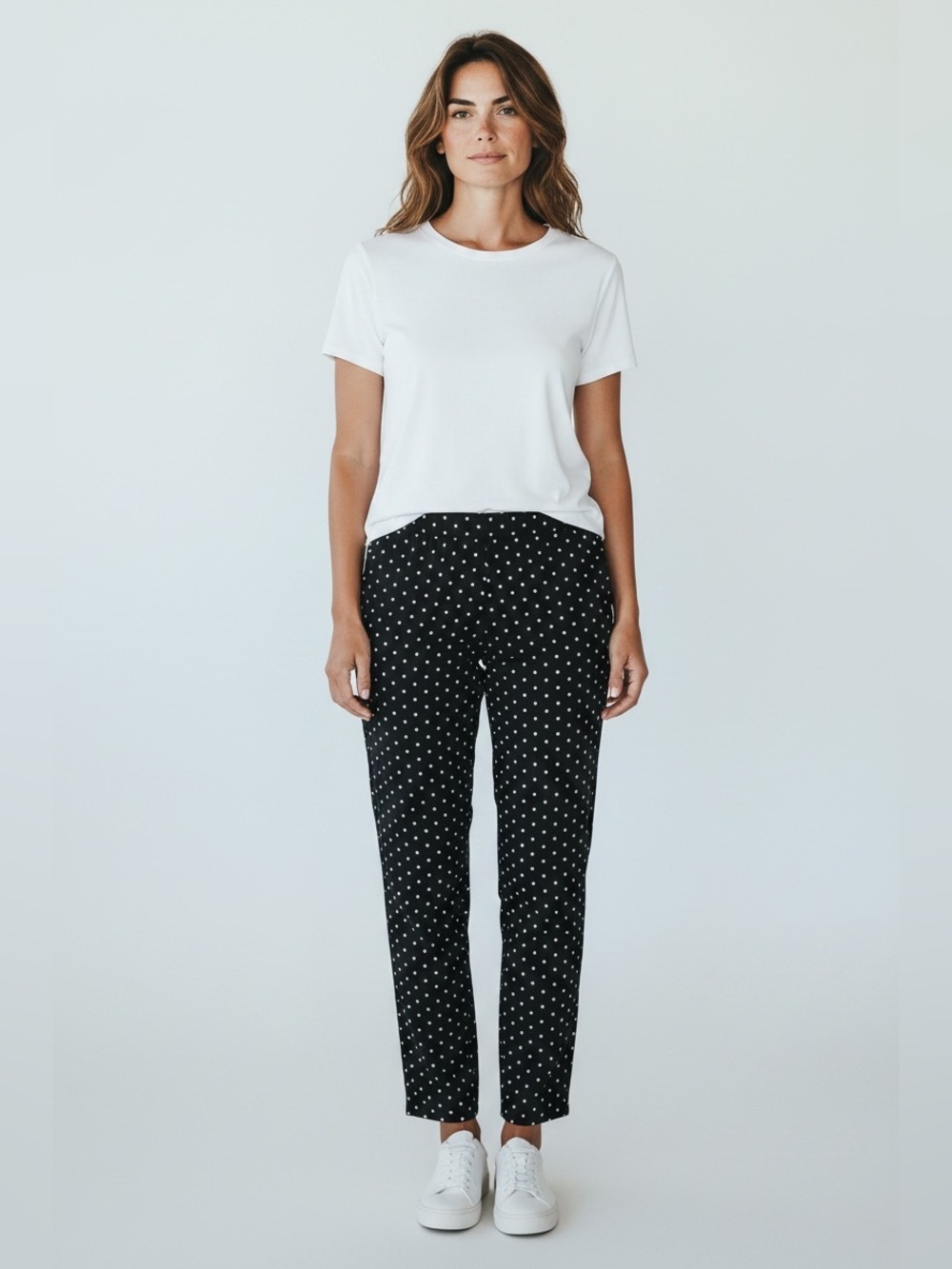 The Limited ladies pull on pants 16 waist, black and white polkadot exc cond